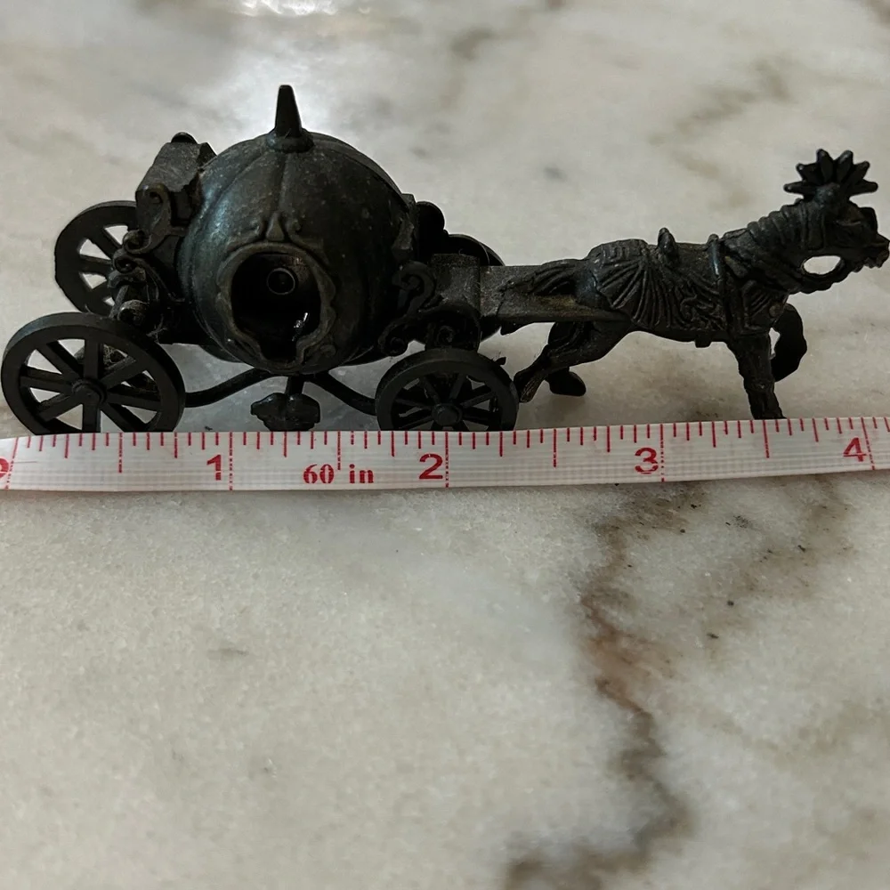 Pencil Sharpener Horse-Carriage Die Cast Copper Miniature Cinderella Fairytale - Picture 11 of 12
